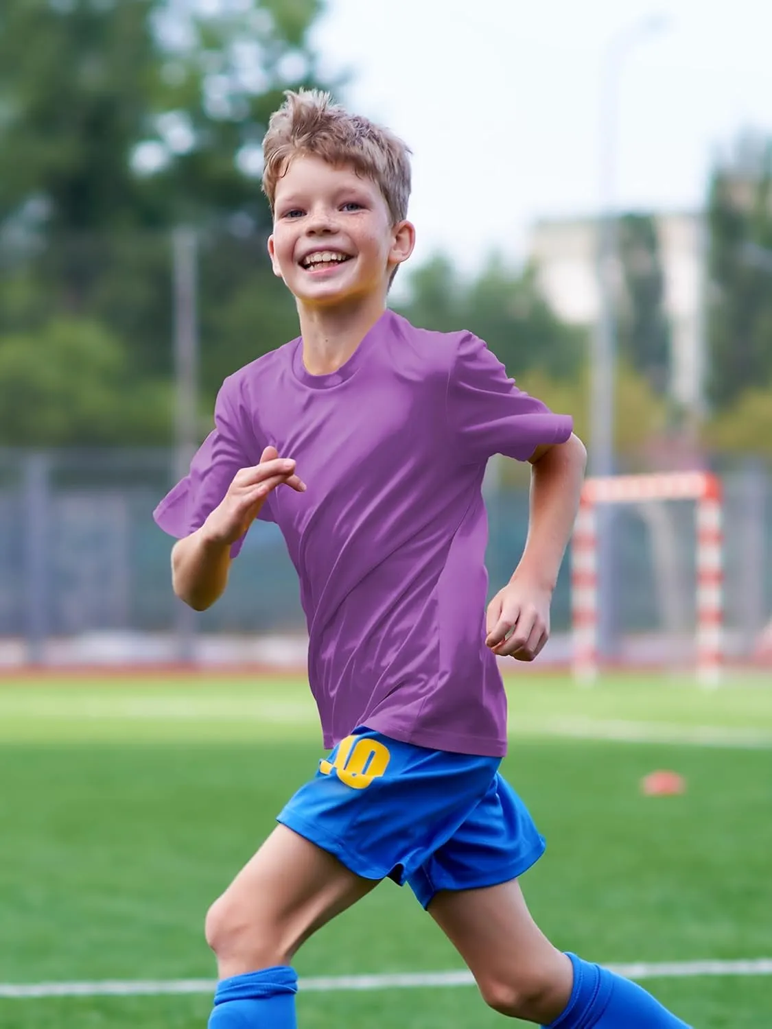 Boys Neon Shirts Dry Fit Athletic T Shirts UPF 50  Performance Cooling Shirt Short Sleeve Rash Guard Kids Top for Boys Girls