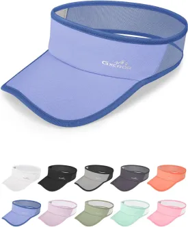 GXCROR Sports Sun Visor Hat Men Women, Lightweight Breathable Quick-Dry Visor Hat, UPF 50  Tennis Golf Running Visor