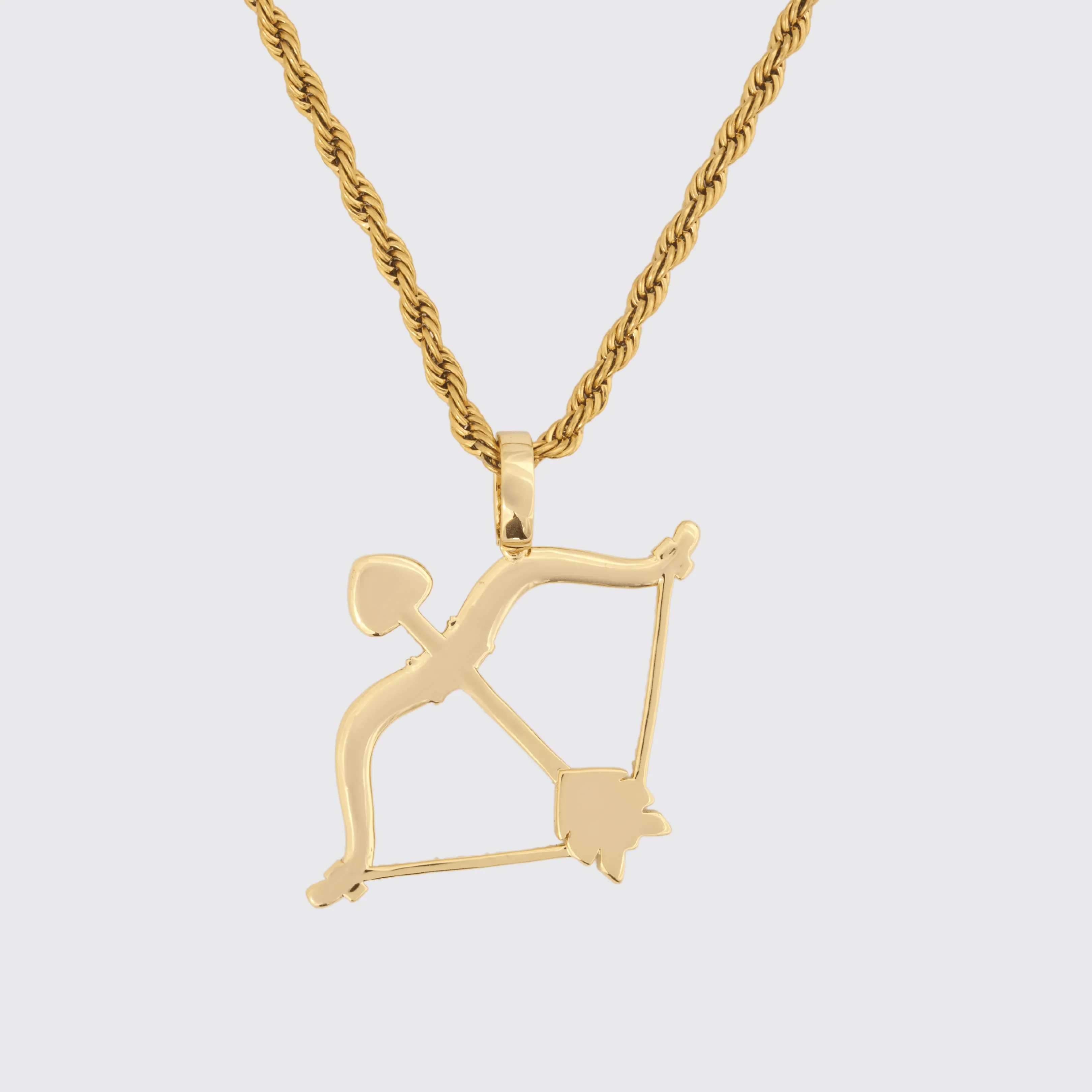 Iced Bow Pendant - Gold