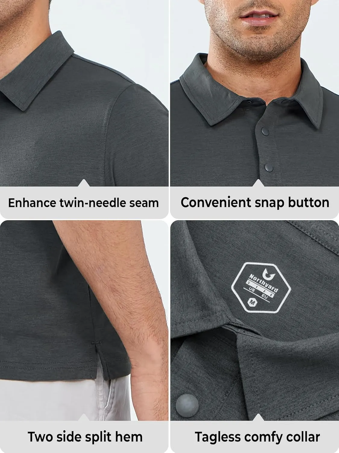 NORTHYARD Men's Polo Shirts Short Sleeve Golf Shirts Moisture Wicking Quick Dry Collared Outdoor Work Tennis Polos