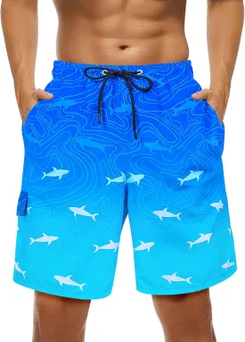 OlyPegic Mens Swim Trunks 9 Inch Quick Dry Board Shorts Mens Bathing Suit Beach Swimwear Mesh Lining with Zipper Pock