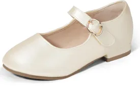 PANDANINJIA Girls Dress Shoes Patent Ballerina Flats Toddler Little Big Kid Mary Jane Low Heels Shoes