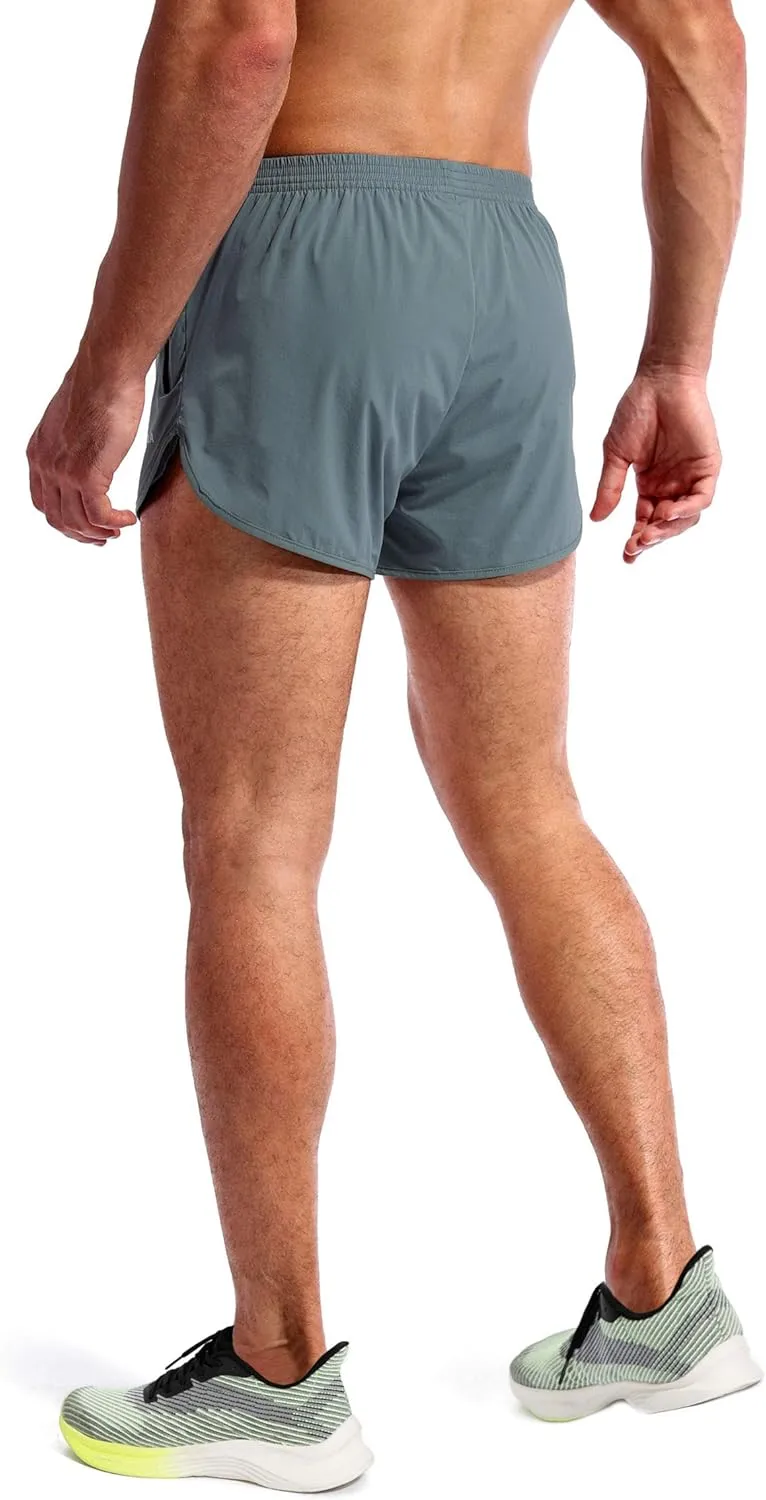 Pudolla Men??s Running Shorts 3 Inch Quick Dry Gym Athletic Workout Shorts for Men with Zipper Pockets