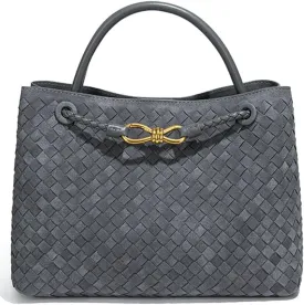 Suede Woven Tote Bag for Women PU Leather Hobo Bags Casual Crossbody Purse Shoulder Satchel Bag Top Handle Tote Handbag