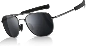 SUNGAIT Men's Military Style Polarized Pilot Aviator Sunglasses Bayonet Temples