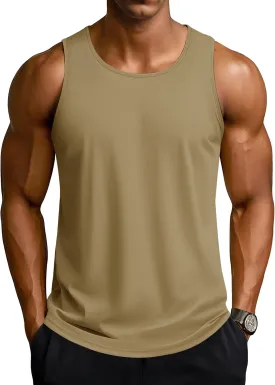 TACVASEN Men's Workout Tank Tops Sleeveless UPF 50  Summer Sun Shirts Quick Dry for Running Swim Gym Beach