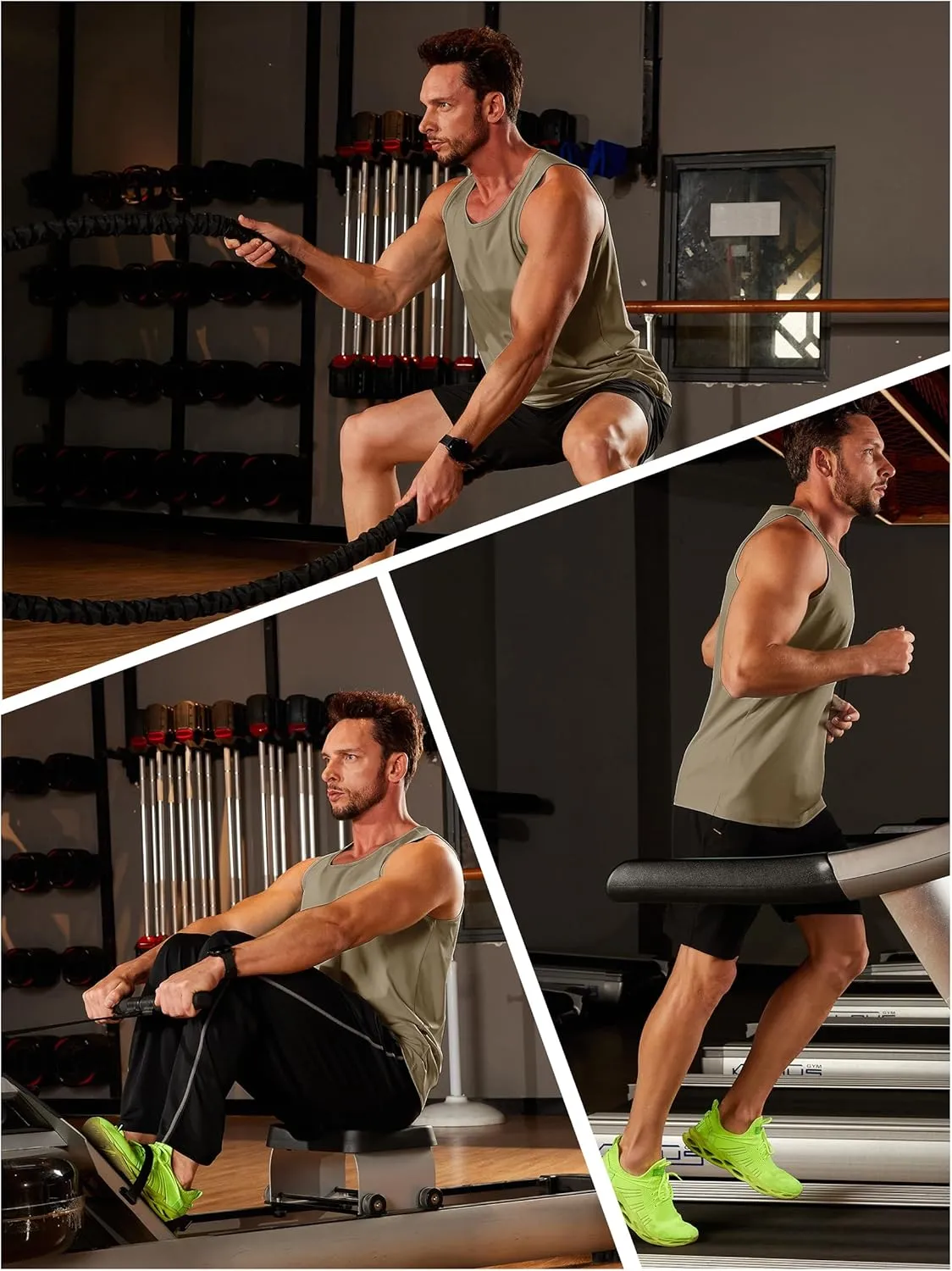 TACVASEN Men's Workout Tank Tops Sleeveless UPF 50  Summer Sun Shirts Quick Dry for Running Swim Gym Beach