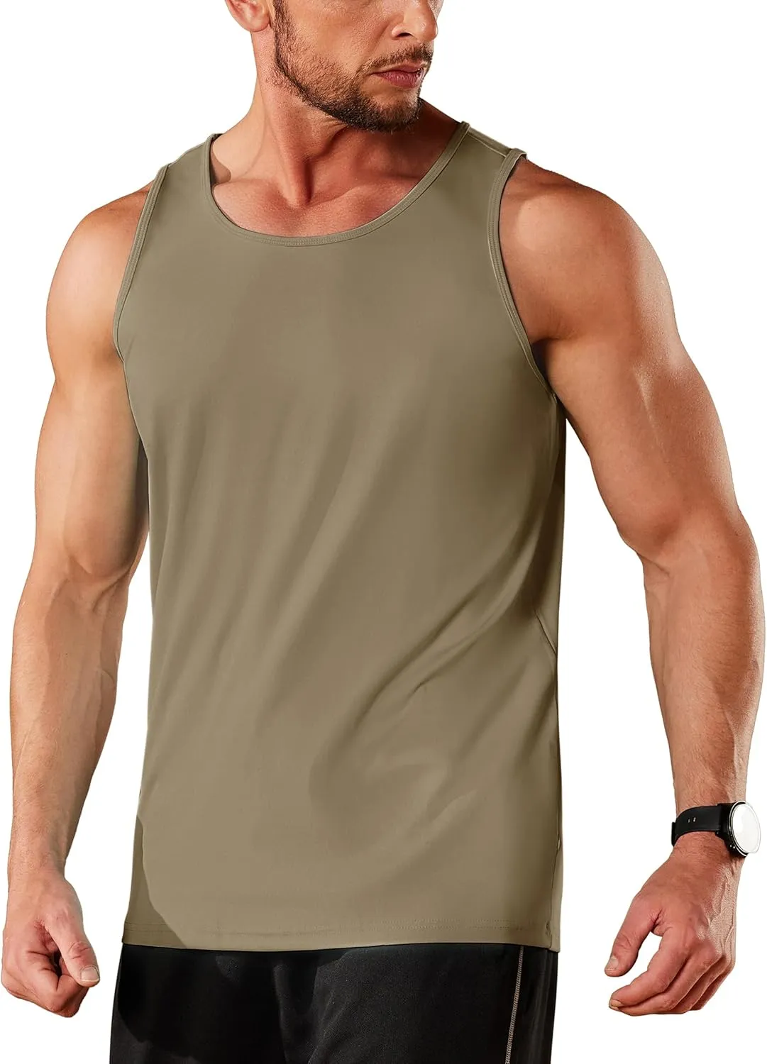 TACVASEN Men's Workout Tank Tops Sleeveless UPF 50  Summer Sun Shirts Quick Dry for Running Swim Gym Beach