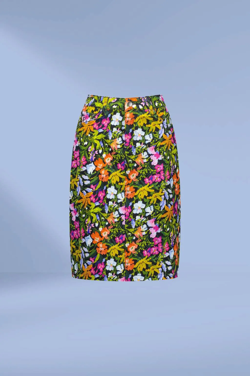 Vassalli Printed Lightweight Skirt with Centre Back Vent Lola