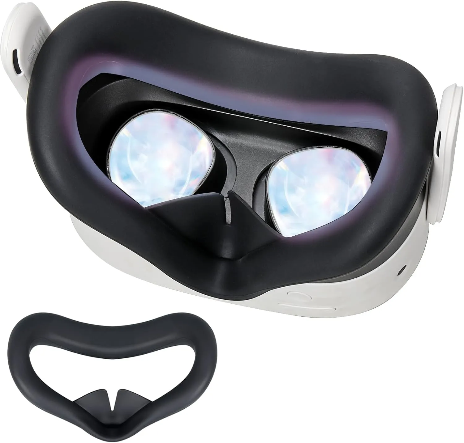 VR Silicone Face Pad Cover for Meta Quest 3s Original Headset, VR Face Cushion Pad Mask for Oculus Quest 3s Headset Accessories (Black)