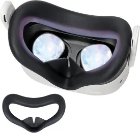 VR Silicone Face Pad Cover for Meta Quest 3s Original Headset, VR Face Cushion Pad Mask for Oculus Quest 3s Headset Accessories (Black)